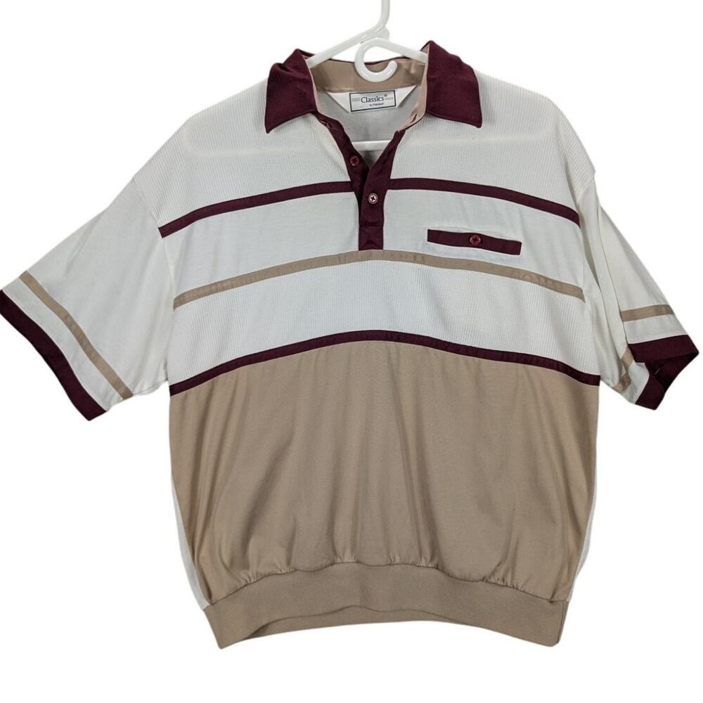 Vintage Palmland Classics Shirt Mens Large Short Sleeve Golf Grandpa Preppy FLAW